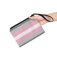 Pochette à monnaie personnalisée en polyester imprimé arc-en-ciel Demigirl Gay avec fermeture éclair pour un rangement quotidien pratique, idéale pour les escapades de week-end