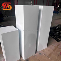 Support de dessert cylindrique en métal blanc lisse pour table de mariage, idéal pour l'aménagement de zone d'accueil