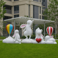 Figurines d'animaux personnalisées en résine, fibre de verre et acier, résistantes à la corrosion, pour décoration extérieure et intérieure, sculptures pour festivals