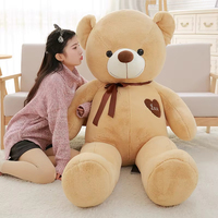 Ours en peluche géant personnalisé avec ruban de la Saint-Valentin en forme de cœur marron, jouet en peluche « Je t'aime », poupée animal en peluche, oreiller géant en forme d'ours