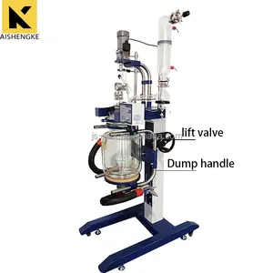 5 10 20 50 100 200 Liter Laboratory Double Layer Pilot Ptfe Sealing Lifting Jacket Chemical Glass Reactor