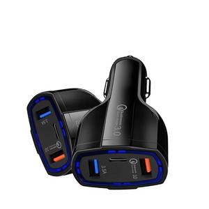 Venta al por mayor de fábrica QC3.0 Cargador de coche USB <span class=keywords><strong>3</strong></span> puertos Tipo C Cargador USB Adaptador de corriente para encendedor de cigarrillos para computadora portátil - Product Image 2