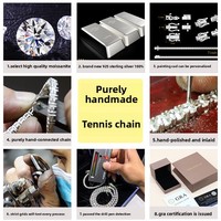 Chaîne Tennis Moissanite Scintillante en Argent Sterling 925, Bracelet et Collier avec Grappe de Moissanites VVS Taille Ronde 2mm 3mm 5mm 4mm, Vente en Gros