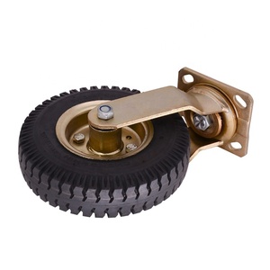 Roue pivotante noire de 8 pouces avec <span class=keywords><strong>pneu</strong></span> pneumatique, roulettes industrielles robustes en caoutchouc de 8 pouces - Product Image 4
