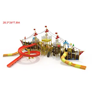 Hot Sale Custom Boot Schip Zomer Pretpark Grote Plastic Water Splash Waterpark Glijbaan