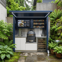 Îlot de cuisine extérieure anti-humidité très demandé avec pod, abri de cuisine extérieure en acier inoxydable durable et robuste pour patio
