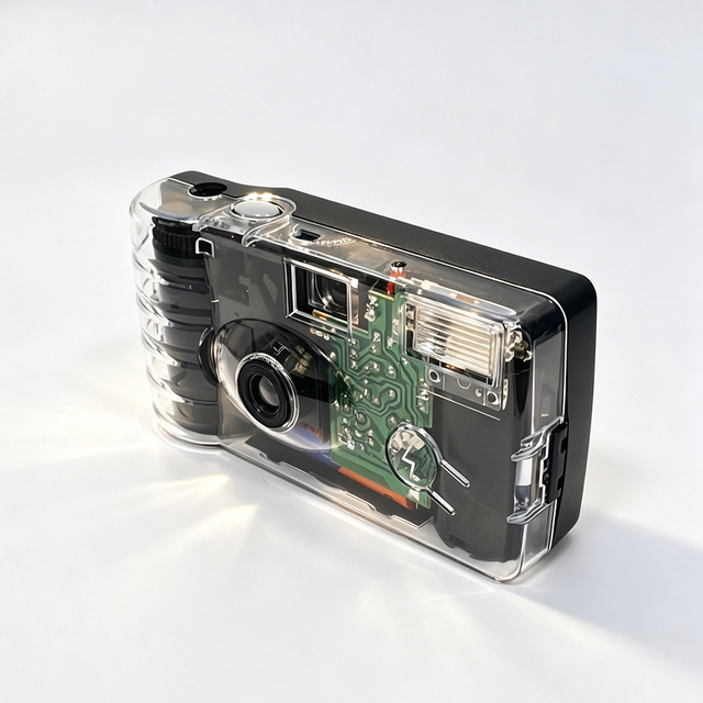 35mm Retro Transparent Disposable Film Camera Preloaded with Film Vintage Point and Shoot Camera for Wedding Party Gift