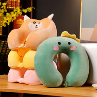 Oreiller de voyage doux animal coloré vente en gros personnalisé soutien du cou oreiller en forme de U voiture oreiller en forme de cou pour cadeau d'enfants