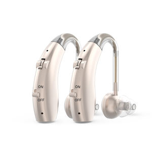 Aides auditives BTE analogiques rechargeables, amplificateur sonore double oreille OTC, réduction du bruit, garantie 12 mois pour les seniors - Fabricant - Product Image 1