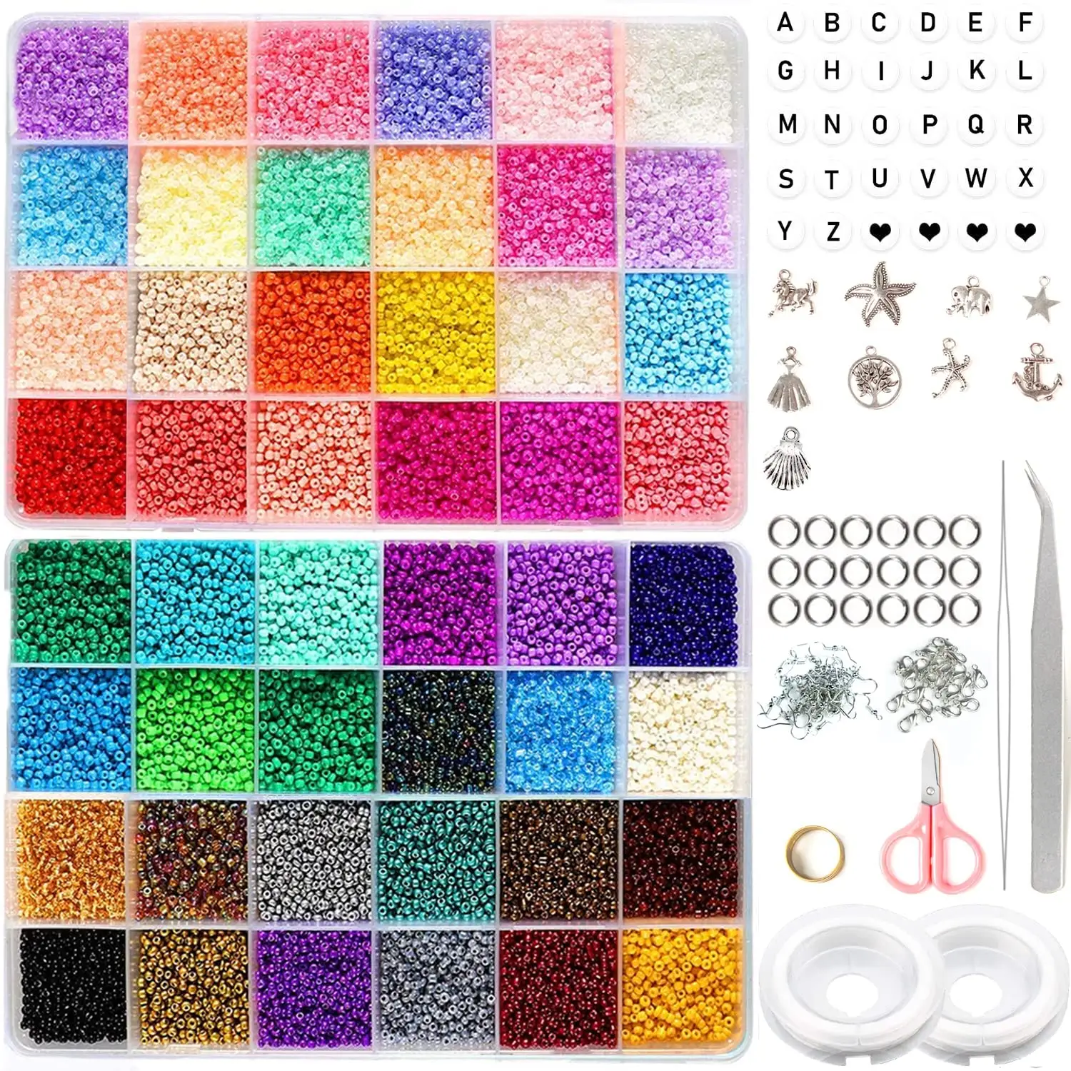 wholesale DIY seed beads for jewelry making set kids girls jewelry making kits colorful seed mini beads set for girls