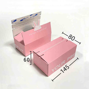 Basso MOQ strip mailer box abbigliamento cosmetici imballaggio scatola di carta scatole di spedizione personalizzate con nastro autoadesivo - Product Image 2