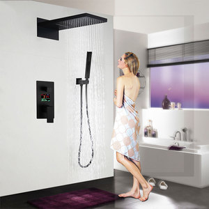 Torneira de led de luxo de 8 ", melhor qualidade, digital, inteligente, banho, temperatura, oculto, chuveiro, conjunto com caixa incorporada - Product Image 2