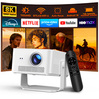 Proyector HY450 MAX 1100 ANSI 1080P Android 14 con Enfoque Automático, Evitación de Obstáculos, Air Mouse, Altavoz de 12W, Compatible con 8K para el Hogar