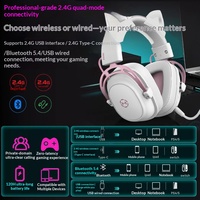 Casque de jeu sans fil Edifier G5 rose avec haut-parleurs dynamiques, réduction active du bruit, pour écouteurs supra-auriculaires pour PC PUBG
