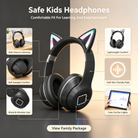 OEM ODM Nirkabel untuk Headset Bluetooth dengan Daya Tahan Baterai Lama dan Desain Telinga Kucing