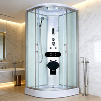Cabine de douche moderne avec design élégant, verre trempé de 5 mm, style coulissant, pour usage domestique, hôtelier et intérieur.