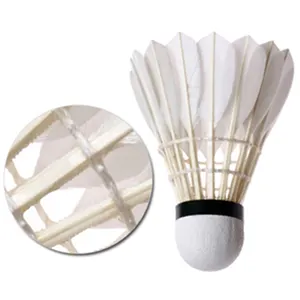 Hot Selling Shuttlecock 12PCS White Outdoor Indoor Training Sports Shuttlecock Goose Feather Shuttlecock