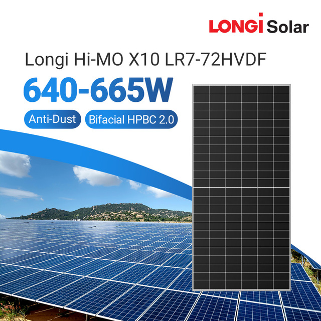 Longi HPBC Monocrystalline Solar Panels 650w 600 w 620w Bifacial Dual Glass Pv Module