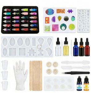 DIY UV Resin Jewelry Kit Model Keychain Handmade <b>Hand</b>-painted Hard Crystal Clear Epoxy Fast Curing Silicone <b>Molds</b> Glitter Foil - Product Image 6