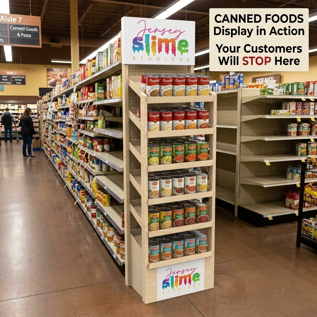 Wholesale Custom Wood Gravity Feed Display Rack for Canned Food Jar FIFO System Sustainable Retail Organic Food Shelf Organizer — view 2