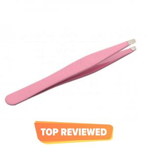 Pinzas para cejas rosas de alta calidad, pinzas para pestañas con punta inclinada para uso en belleza - Product Image 2