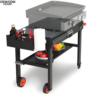 Table de chariot de <span class=keywords><strong>barbecue</strong></span> extérieure en fer pliable portable <span class=keywords><strong>personnalisé</strong></span> avec résistance à la chaleur pour accessoires de <span class=keywords><strong>barbecue</strong></span> d'arrière-cour en plein air - Product Image 6