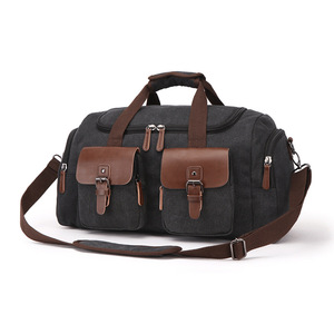 <span class=keywords><strong>50L</strong></span> Voyage <span class=keywords><strong>Sac</strong></span> Duffel Extensible Toile En Cuir Véritable Duffle <span class=keywords><strong>Sac</strong></span> Amélioré Nuit Weekender Carry on Bag - Product Image 3