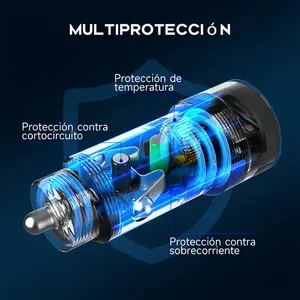 (GAR116) Cargador de Coche USB-A QC 3.0 18W Turbo Bivolt Gris con Cable de 1m, Velocidad de Carga de 1 Hora, Protección Contra Sobrecarga, Compatible con Samsung - Product Image 5