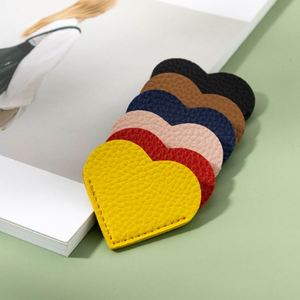 Wholesale Pu Leather Heart Waterproof Student Page Markers Special Cute <b>Bookmark</b> Gift for Read Lovers - Product Image 1