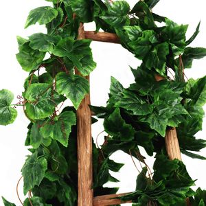 Plante grimpante artificielle, vigne verte décorative, 2,3 m, feuilles en soie, décoration extérieure pour la maison - Product Image 2