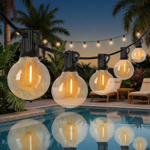 Luci LED Solari IP65 di Alta Qualità, 25Ft 50Ft G40, per Feste, Matrimoni, Interni ed Esterni, Mercati, Natale, Regalo - Product Image 1