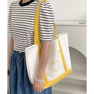กระเป๋าโท้ทผ้าใบสะพายไหล่มีหูหิ้วหลากสีความจุขนาดใหญ่พิมพ์ลายและปักโลโก้ตามสั่งเป็นมิตรกับสิ่งแวดล้อมยอดนิยม - Product Image 6