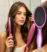 Peigne à coussin d'air démêlant en plastique pour cheveux bouclés mouillés et extensions capillaires – Outil de coiffage professionnel