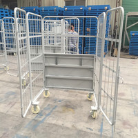 Chariot mobile démontable à 2 portes pour cage à palettes mobiles de galvanisation à chaud pour entrepôt