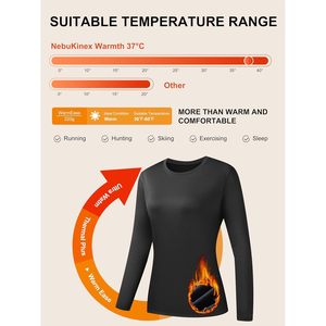 FOXA Women's Long Sleeve Thermal Shirt Fleece Lined Crew Neck Moisture Wicking Baselayer Top for <b>Ski</b> Snow Wear - Product Image 5