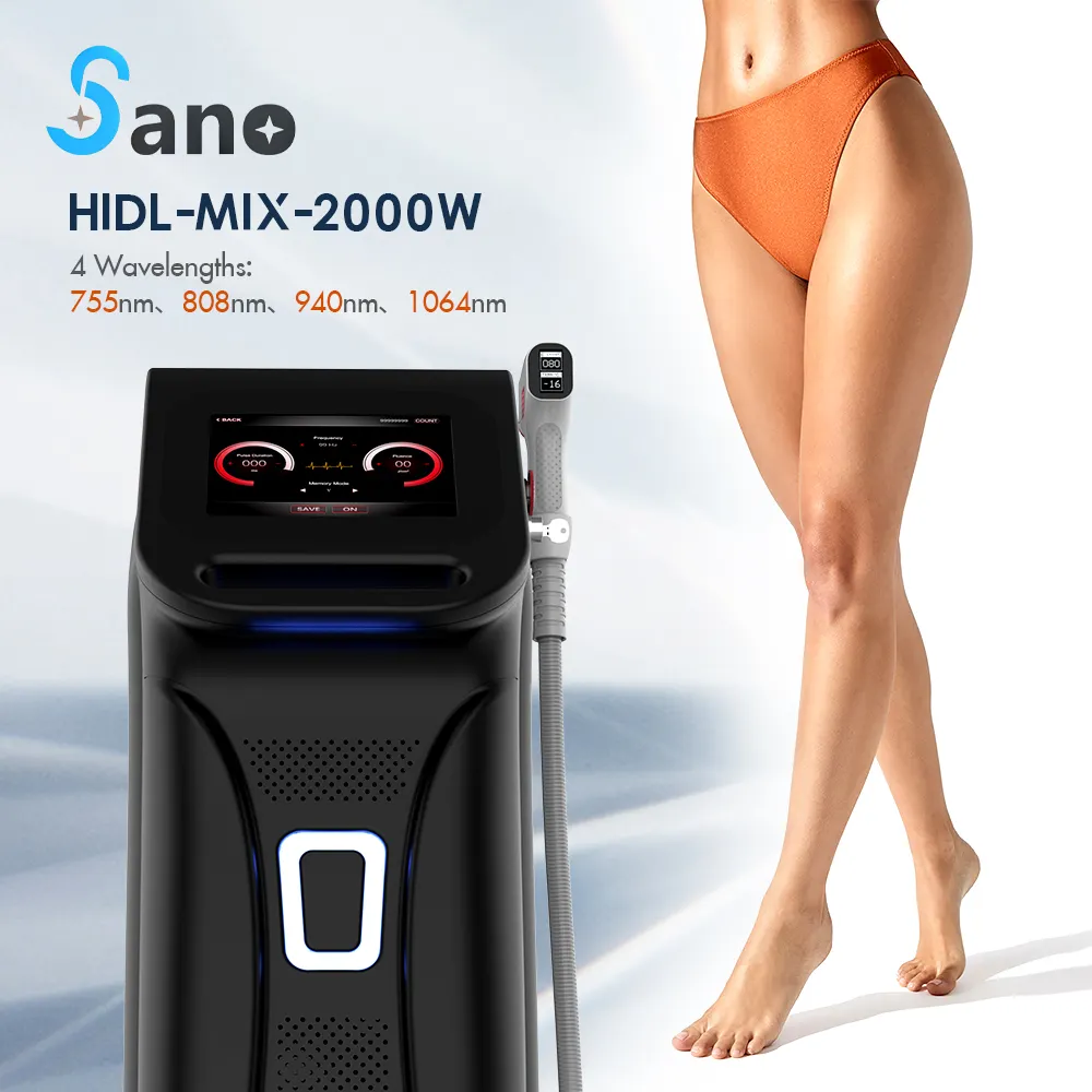 2024 sano laser 4 wavelengths diode laser hair removal /755nm 808nm 940nm 1064nm diode laser hair removal with factory price