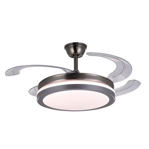 Ventilador de Techo LED Moderno de 42 Pulgadas, Diseño Invisible de Cobre, Control Remoto de CA, Cuerpo de Lámpara Acrílico para Comedor - Product Image 1
