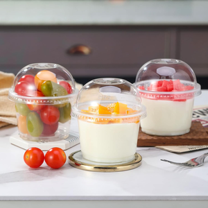 OTOR 250ML Boîte d'emballage transparente en plastique PP pour crème glacée, yaourt, mousse, pudding, gâteau, cuisson