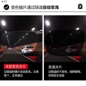 Photochromic <b>Clip</b>-On Sunglasses UV400 Polarized Resin Lens For Night Driving Unisex Grey <b>Frame</b> - Product Image 5