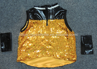 Costumes de danse OEM pour filles, manches courtes, paillettes, vêtements de danse d'entraînement, col montant, costumes de gymnastique, justaucorps, combinaison de ballet, unitard