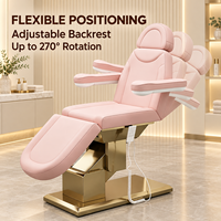 Fauteuil électrique pour soins du visage, inclinable et réglable, lit d'esthéticienne, chaise de spa pour les soins de beauté, salon de tatouage et de cils
