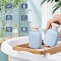 Nouveauté, shampoing plat en plastique HDPE doux au toucher, bouteille à pompe à lotion pour les soins de bébé avec bouchon supérieur rabattable, bouteille d'emballage cosmétique