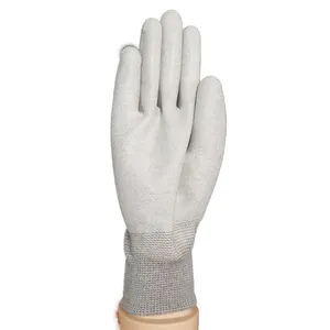 LEENOL ESD Carbon PU Palm Fit Gloves Carbon Palm Gloves