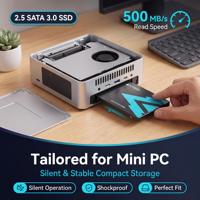 Disque dur interne silencieux et antichoc SATA 3.0 de 2,5 pouces, vitesse de lecture de 500 Mo/s, remplacement pour ordinateur portable et mini PC