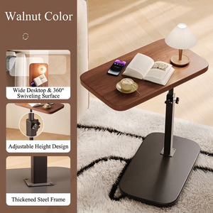 Modern Metal <b>Sofa</b> <b>Side</b> C-<b>Table</b> with Wide Tabletop and Stable Base for Coffee and Laptop Work - Product Image 4