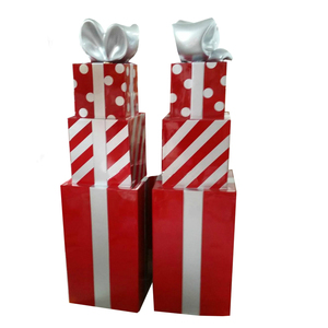 Cajas de Regalo Navideñas Grandes de Fibra de Vidrio, Decoración Comercial Apilable para Regalos, Piezas de Regalo Navideñas Hechas a Mano, Decoración Festiva - Product Image 3