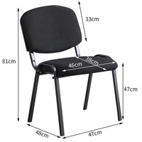 Chaises de conférence empilables sans accoudoirs en tissu avec structure métallique, chaises de visiteur pour salle de conférence