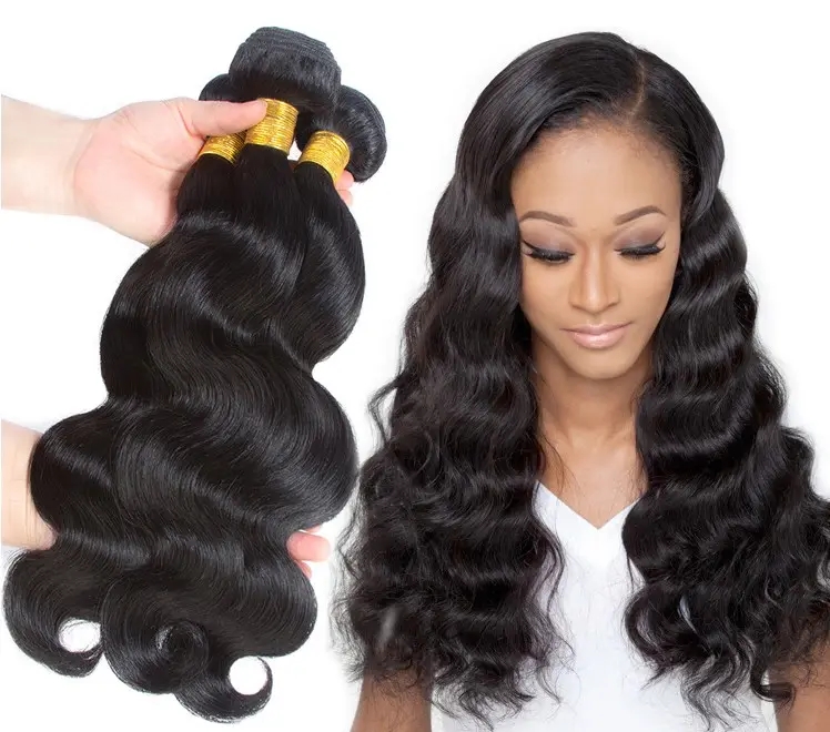 Factory Price Cheap Human Hair Body Wave Hair Extensions Remy Hair Weave Bundles 10-28" Long
