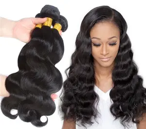Factory Price Cheap Human Hair Body Wave Hair Extensions Remy Hair Weave Bundles 10-28 "Long