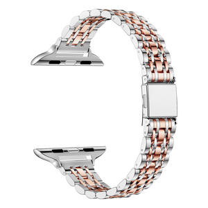 Correas de Reloj Inteligente Upro de Lujo en Acero Inoxidable Color Oro Rosa para Apple Watch Series 7 6 5 4 3 2 1 SE - Product Image 1